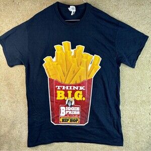 Y2K Think B.I.G. Biggie Fries Notorious B.I.G. T-Shirt Black Large Hip Hop